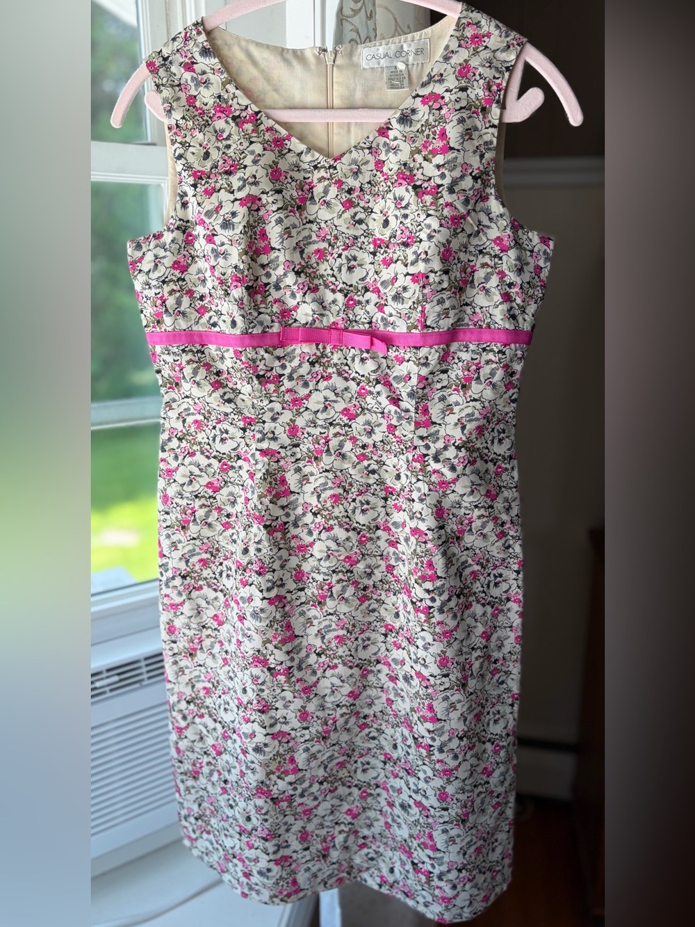 Casual Corner Y2K Coquette Empire Waist Floral Cottagecore Sheath Dress Sz 4 EUC